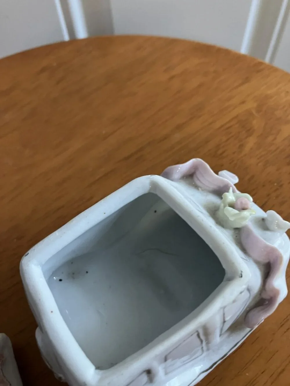 Vintage Porcelain Wedding Car Trinket Box